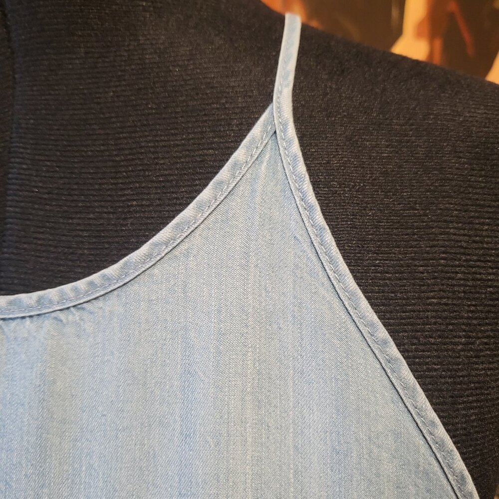 Anthropologie Chambray Racer Back Top - Picture 4 of 8